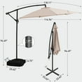 thumbnail image 5 of Ainfox 10ft Cantilever Offset Patio Umbrella with Sandbags Weighted Base and Cross Base - Outdoor Market Umbrella, Easy Tilt Adjustment,Khaki, 5 of 7
