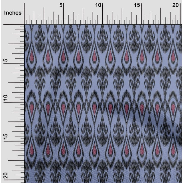 oneOone Viscose Jersey Fabric Ogee Ikat Printed Fabric 1 Yard 60 Inch Wide