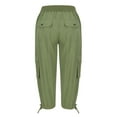 thumbnail image 5 of Women Work Pants Long Capris Womens Pants With Pockets Loose Casual Dressy Lightweight Ladies Baggy Cargo Shorts Capris For Hiking Green M, 5 of 6