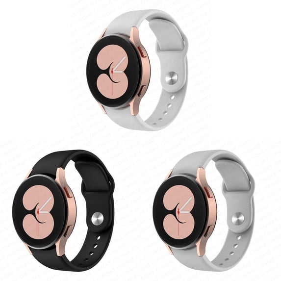 BRADCET 1/3Pack 20mm No Gaps Silicone Band for Samsung Galaxy Watch 5 40/44mm Watch 5 Pro 45mm Galaxy Watch 4 40/44mm, Elastic Adjustable Sport Bands Strap Galaxy Watch 4 Classic 42/46mm for Women Men