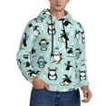 thumbnail image 2 of Salouo Winter Skiing Penguin Pattern Men's Fall Hoodie Sweatshirt,Sport Hoodie with Pockets for Men Pullover Casual Hooded Sweatshirt-4X-Large, 2 of 7