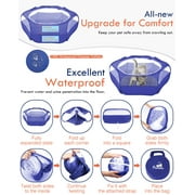 Pawaboo Small Animals Playpen, Waterproof Small Pet Cage Tent with Zippered Cover, Portable Outdoor Yard Fence with 3 Metal Rod for Kitten/Puppy/Guinea Pig/Rabbits/Hamster/Chinchillas, Indigo