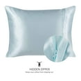 thumbnail image 3 of Blissford Luxury Baby Blue Satin Pillowcase with Zipper Closure, Queen 2-Pack, 3 of 7