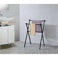 thumbnail image 2 of Pilaster Designs Expression Metal Bathroom Towel Rack Stand in Black, 2 of 3