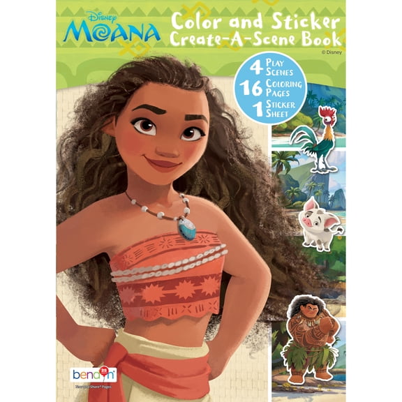 Disney Moana Color & Create-A-Scene Sticker Activity Book