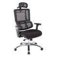 thumbnail image 1 of Vertical Black Mesh Back Fabric Chair with Headrest, 1 of 5