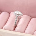 thumbnail image 4 of 1.25 Cts Certified Pear Shape Moissanite Diamond Halo Engagement Ring, 18K White Gold Plated Ring /925 Sterling Silver Ring, 4 of 5
