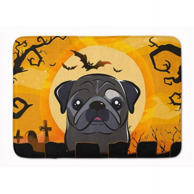 Carolines Treasures BB1821RUG Halloween Black Pug Machine Washable Memory Foam Mat