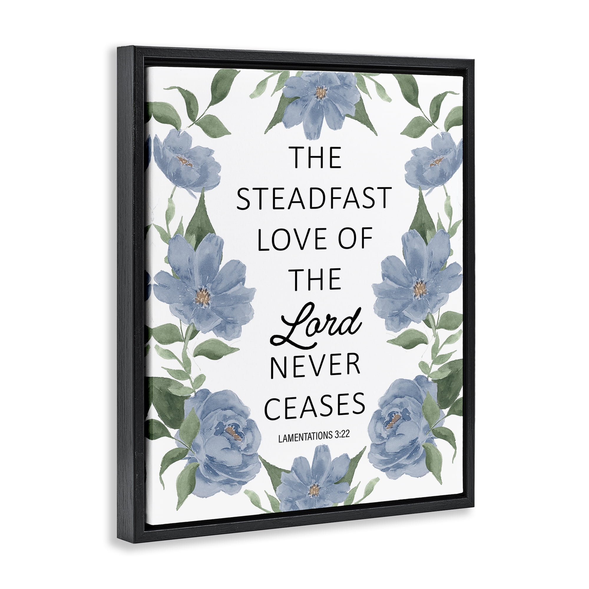 Stupell Industries Steadfast Love Of The Lord Black Framed Floater Canvas Wall Art, design by Lucille Price