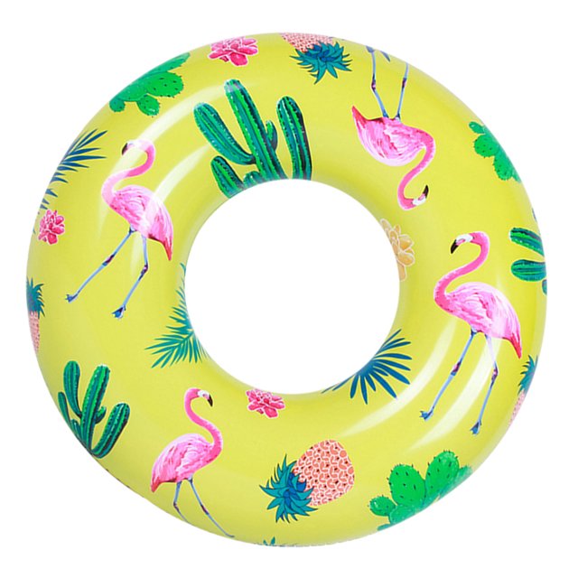 Anillo de natación inflable PVC Anillo de natación acostado Anillo flotante amarillo para niños Niño JShteea El nuevo