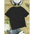 thumbnail image 2 of Camiseta estampada "Smile" Daisy para niña - Camiseta informal de algodón negro de manga corta y cuello redondo, lavable a máquina para primavera/verano, 2 of 6