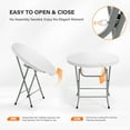 thumbnail image 4 of Bonnlo Round Folding Table 32 inch, HDPE Plastic Small Tabletop with Steel Frame Foldable Card Table for Indoor Outdoor Outside Dining, Party and Commercial Event, White, 4 of 8