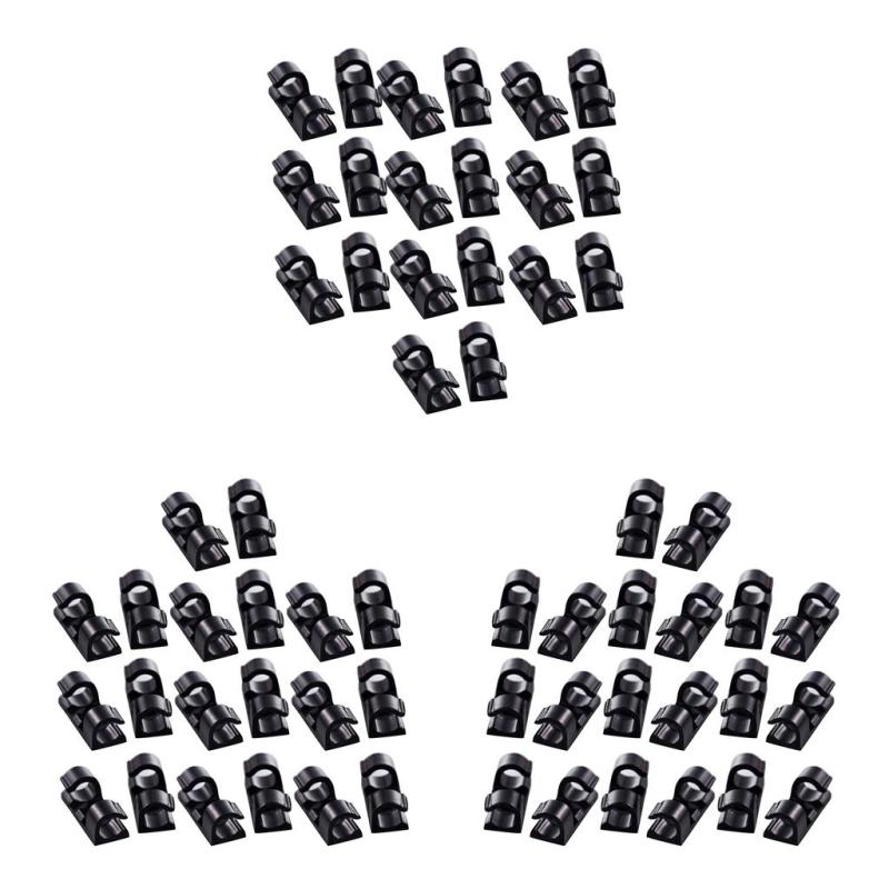 60Pcs Self Adhesive Wire Tie Cable Clips Clamps Holder For Car Dash Cam