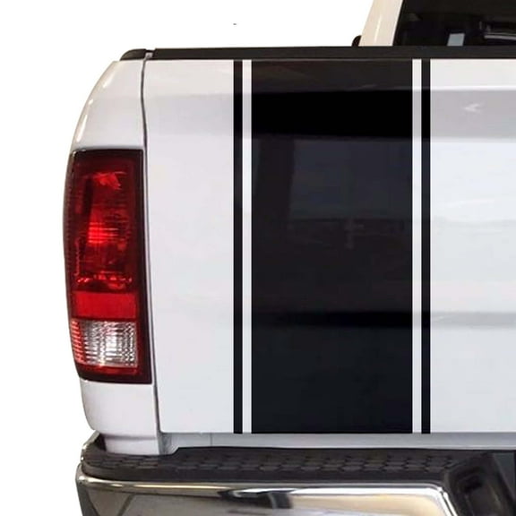 Racing Stripes Sport Lines Styling Straight Lines Truck Tailgate Vinyl Decal Sticker Compatible with Most Pickup Trucks … (11" x 25", Black)