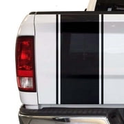 Racing Stripes Styling Straight Lines Sport Lines Truck Tailgate Vinyl Decal Sticker Compatible with most Pickup Trucks … (11" x 25", Matte Black)