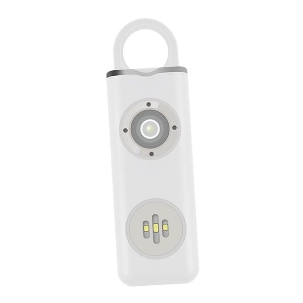Alarma personal de 130 dB con linterna LED, alarma de autoprotección, recargable Blanco