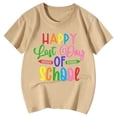 thumbnail image 4 of NINGMENG Hauts et T-Shirts pour Filles, Été, Rentrée Scolaire, Imprimé Lettre, Col Rond, Manches Courtes, Tee-Shirts Décontractés, Beige, 5-6 Ans, 4 of 4