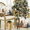 thumbnail image 3 of Set of 2 Christmas Tree Pillow Covers Blue Snowflake Winter Holiday Farmhouse Decoration Pillow Cases 18 x 18 Inch Cotton Linen Cushion Cover for Home Sofa Couch, 3 of 6