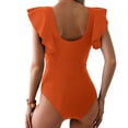 thumbnail image 2 of Women's Tummy Control Swimsuits Slimming One Piece Bathing Suit Ruffle Wrap V Neck Swimwear, 2 of 3