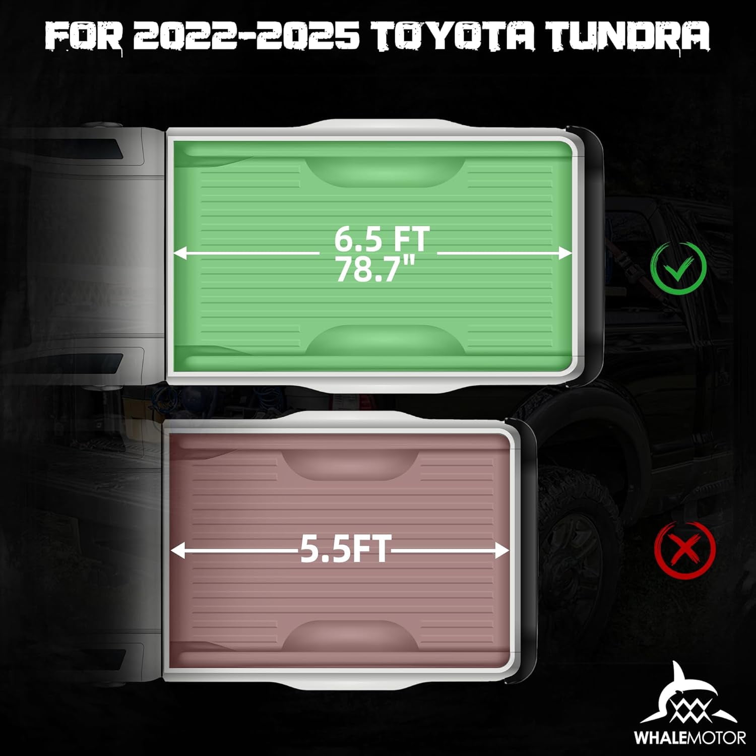 6.5ft Fold Hard Bed Truck Tonneau Cover For 2022-2026 Toyota Tundra On Top
