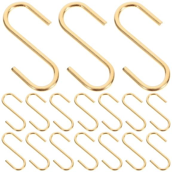 Golden Iron S-Shaped Hooks for Home Use Durable Lightweight 25pcs