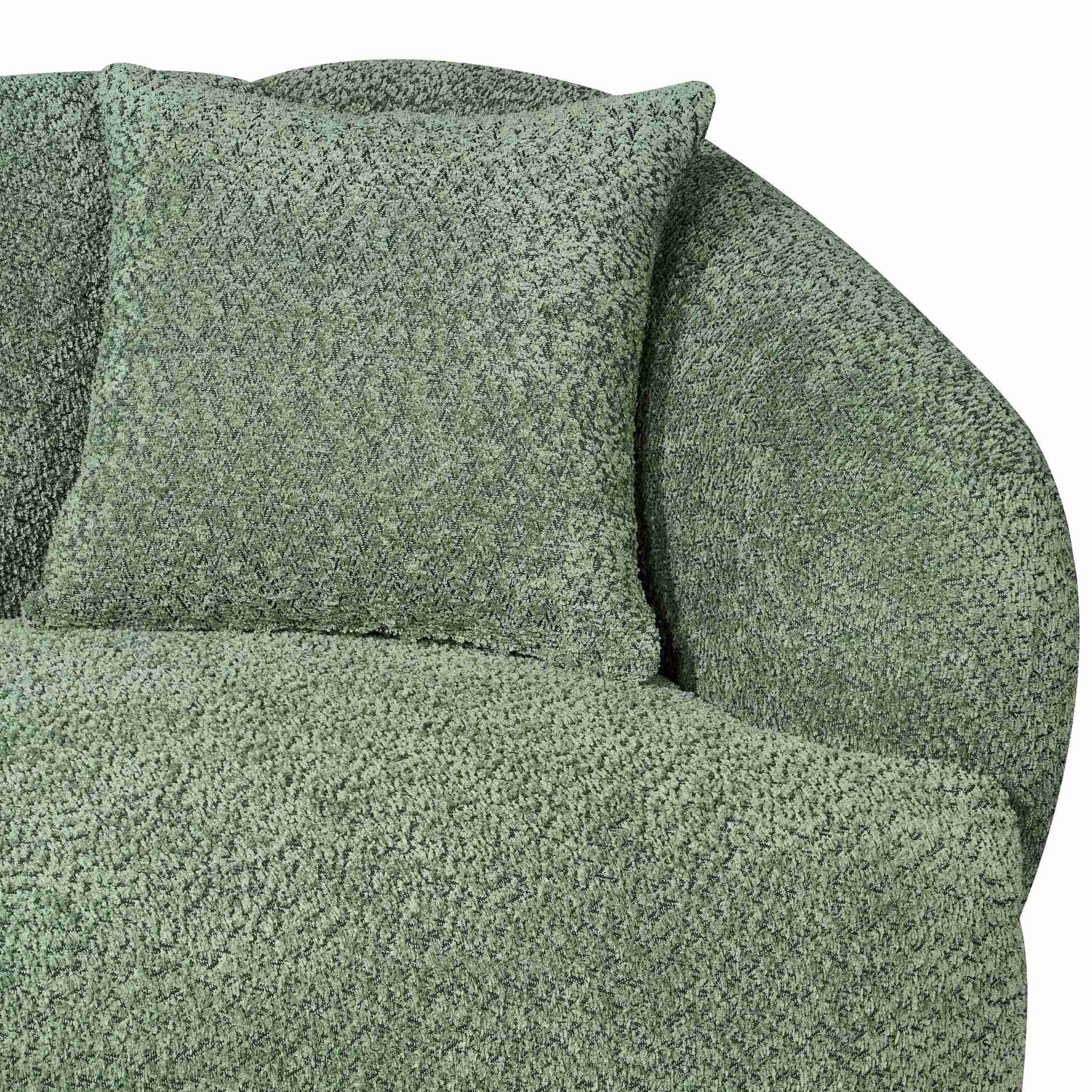 Christopher Knight Home 98.5" Curved Contemporary 3-Seat Sofa with Upholstered Plush Seating, Green