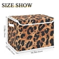 thumbnail image 5 of Yayeee Collapsible Cube Storage Bin with Lid Fabric Closet Decorative Basket with Handles, Leopard Pattern, 5 of 7