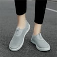 thumbnail image 4 of YOURDIARY Women's Slip-On Sneakers Wide Width Comfort Walking Shoes Casual Flats Gray, 4 of 5