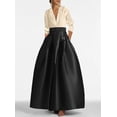 thumbnail image 2 of Womens Long Taffeta Front Slit Skirt with Pockets – High Waist Flared Skirt for Elegant Style, 2 of 4