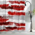 thumbnail image 2 of Grey Red Oil Painting Fabric Shower Curtain Abstract Art Line Washable Shower Curtains for Bathroom, Waterproof Bath Curtain with Hooks Home Decor 36x72in, 2 of 8