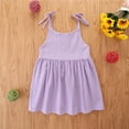 thumbnail image 4 of SDJMa Toddler Kid Baby Girls Summer Sling Dress Cute Solid Color Casual Dress, 4 of 9