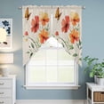 thumbnail image 6 of Swag Valance Curtains for Windows, Orange Red Flowers Light Filtering Kitchen Curtains with Rod Pocket, Farmhouse Pastoral Botanical Window Treatment Valances for Living Room, 28x36 - 2 PCS, 6 of 9