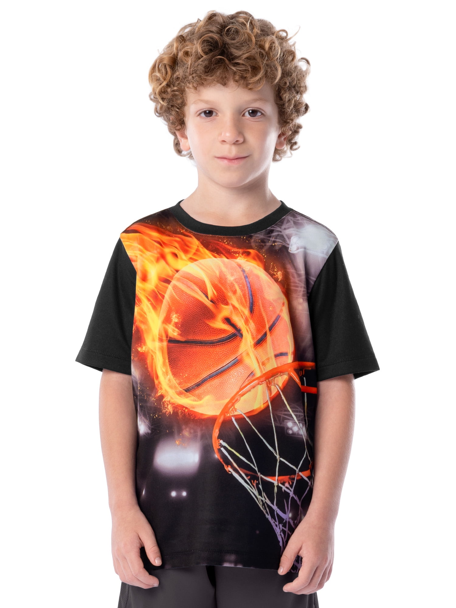 Athletic Works Boys Active Solid and Print Short Sleeve T-Shirts, 3-Pack, Sizes 4-18 & Husky