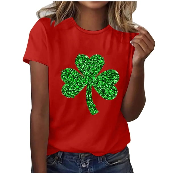 Camisas de Manga Corta para Mujeres Moda Casual Mujeres Camisa de Impresión Casual Cuello Redondo Pullover Tee Blusas de Manga Corta Casuales para Mujeres