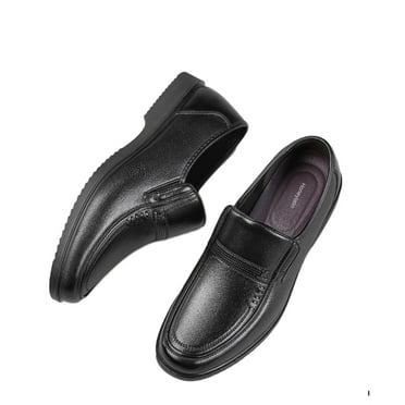 Honeylatin Leather shoes, Men's Slip on Dress Loafers Formal Shoes, Black
