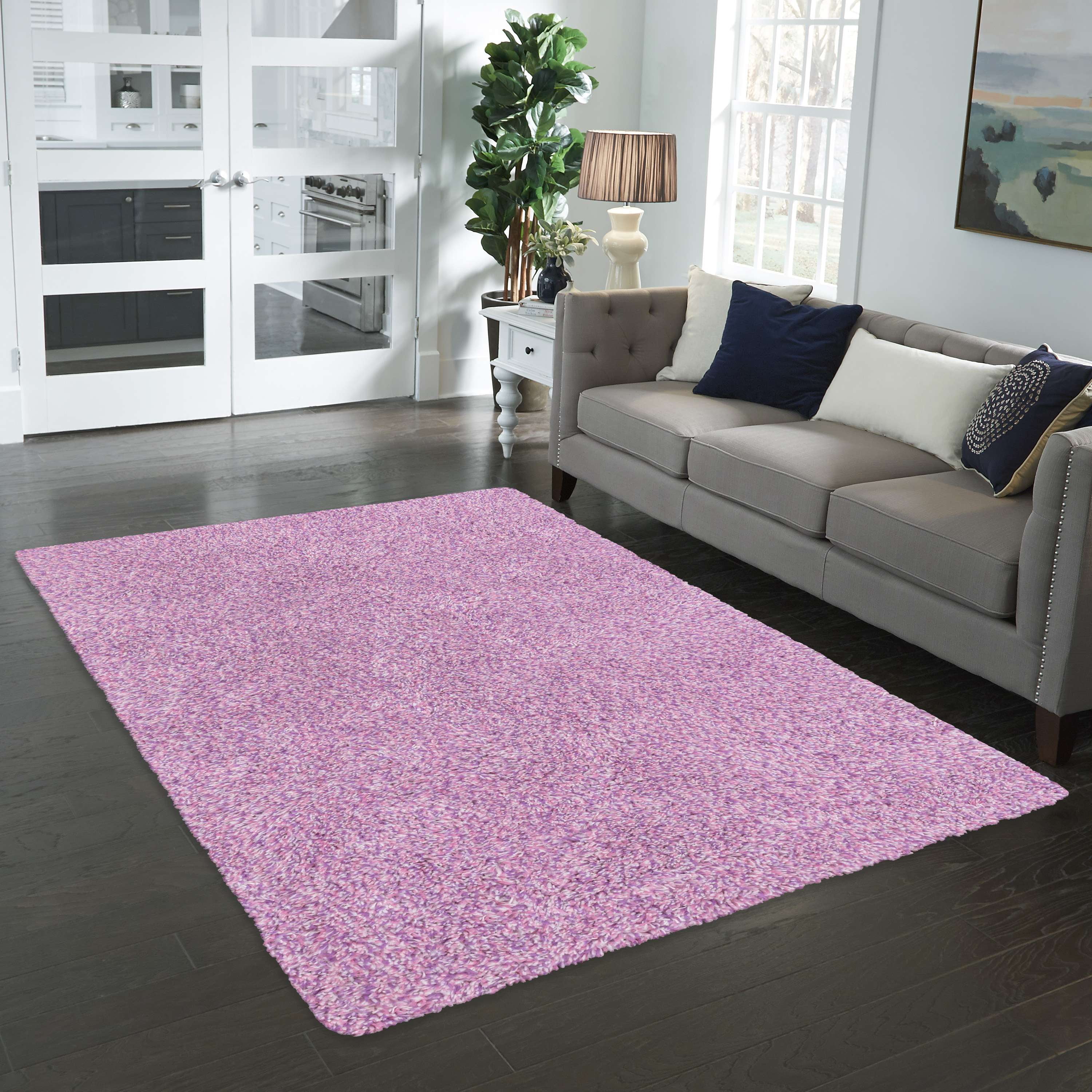 Mainstays Confetti Pink Purple Shag Indoor Area Rug, 5'x7'