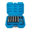thumbnail image 1 of Tignapoo 7-Piece 3/8" 65mm Extended Bolt Extractor Set for Rusted, Stripped, and Broken Nuts/Screws, Chrome Molybdenum Steel, Red/Blue/Black Plastic Case (Random Color), 1 of 6