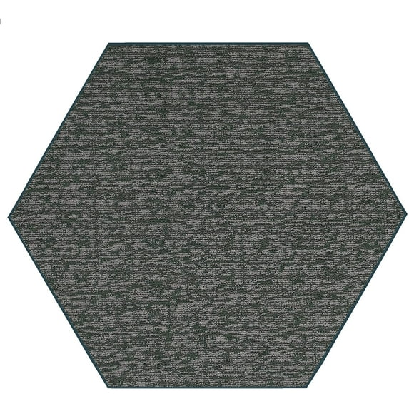Indoor Outdoor custom size area rugs made in USA comes in Ten colors and Nine shapes rectangular,round,square,runners,oval,hexagon,octagon,half round - Green, 7' Hexagon Area Rugs