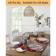 thumbnail image 5 of 15 Inch Round Placemats Set of 6, Red Plaid Snowman Christmas Non Slip Heat Insulation PP Table Mats, Winter Snowflake Xmas Gifts Washable Place Mats for Kitchen Dining Party Table Decor, 5 of 7