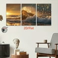thumbnail image 3 of 2D Flat 3pcs Frameless Golden Wave Seascape Canvas Art Print - Prosperity Symbol Wall Decor for Home, Office, Kitchen, Living Room - Ideal for Halloween, Christmas, Birthday Gifts, Party Decorations, 3 of 4