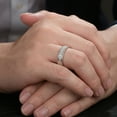 thumbnail image 5 of Siyoupin Mens Moissanite Wedding Band 15 Round Cut Lab Created Stones 925 Sterling Silver White Gold Plated Promise Ring Size 13, 5 of 9