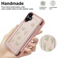 thumbnail image 5 of for iPhone 17 Wallet Case, Magnetic Snap Flip PU Leather TPU Cover with Flower Design Credit Card Holder Stand Wristband Shoulder Strap Protective Phone Case for Women Girls, Rosegold, 5 of 9