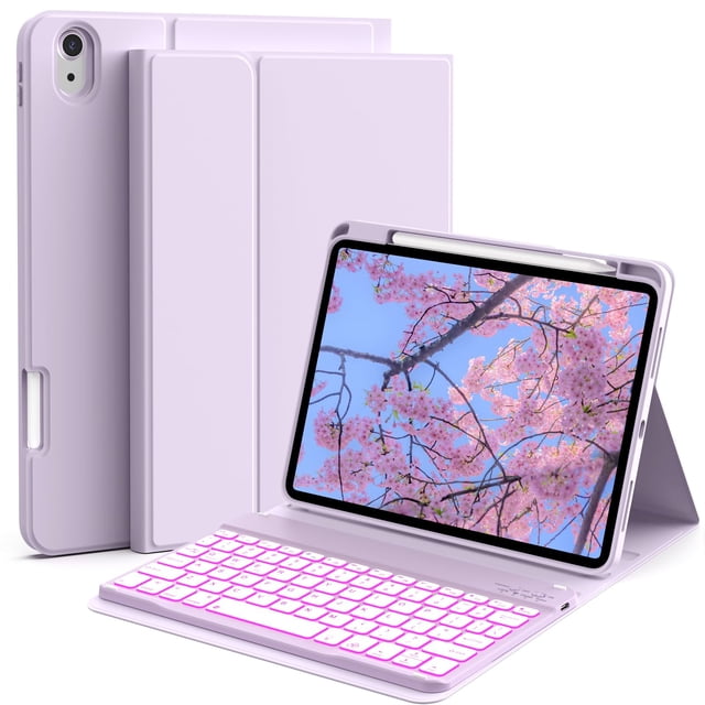 Funda de teclado JKSML para iPad 11th 10th Gen 11/10.9 pulgadas, color morado