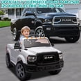 thumbnail image 2 of 12V Ride on Cars with Remote Control, Licensed Dodge RAM 2500 Kids Ride on Toys with Bluetooth, Music, MP3/USB Port, LED Light, 4 Wheeler Kids Electric Cars for Boys Girls Gifts, White, 2 of 8
