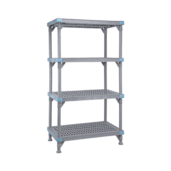 Quantum Storage Systems QP214886VS-4 Millenia Adjustable Vented Plastic 4 Shelves 86" H x 48" W x 21" D