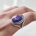 thumbnail image 4 of Natural Purple Copper Turquoise Ring, Turquoise Ring, December Birthstone, Designer Band, 925 Sterling Silver, Womens Ring, Christmas, Thanksgiven, Handmade, Statement Jewelry, Natural Turquoise Ring, 4 of 6