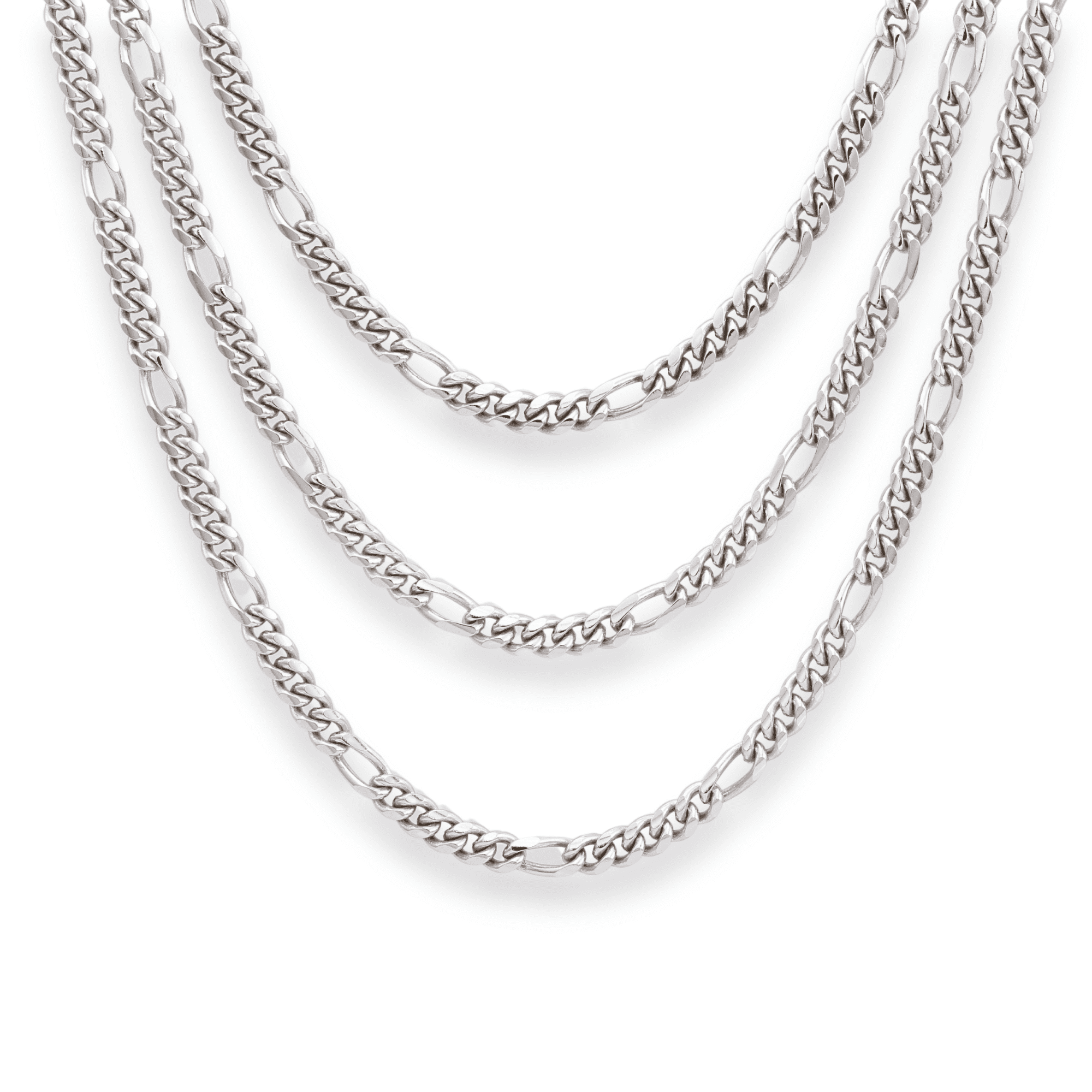 Tilo Jewelry Solid 925 Sterling Silver Figaro Chain Necklace with Secure Lobster Lock | 3.5mm - 20 Inch | Everyday Necklace for Men & Women
