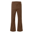 thumbnail image 3 of Casual Flared Trousers with Button Detailing for Relaxed Everyday Wear Retro- Solid Color Bottoms for Men, 3 of 4