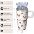 thumbnail image 3 of 20oz Whimsical Chicken Tumbler with Handle Elegant Birthday Christmas Gift for Chicken Fans Women Men Insulated Travel Mug Cup Holder Friendly Durable Build Hot Chocolate Cold Soda Daily Use, 3 of 6