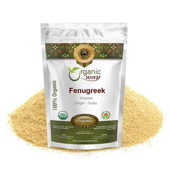 Organic Way Fenugreek /Methi Powder (Trigonella Foenum) - Kosher & USDA Certified | Vegan Non-GMO & Gluten Free | Tested for Heavy Metal and Purity | Resealable Bag | 100% Raw from India (1/2LB /8Oz)